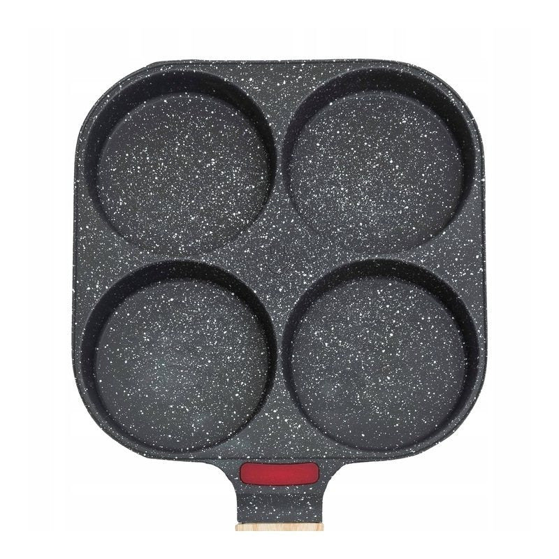 Induction frying pan with 4 holes for eggs, pancakes, and omelets