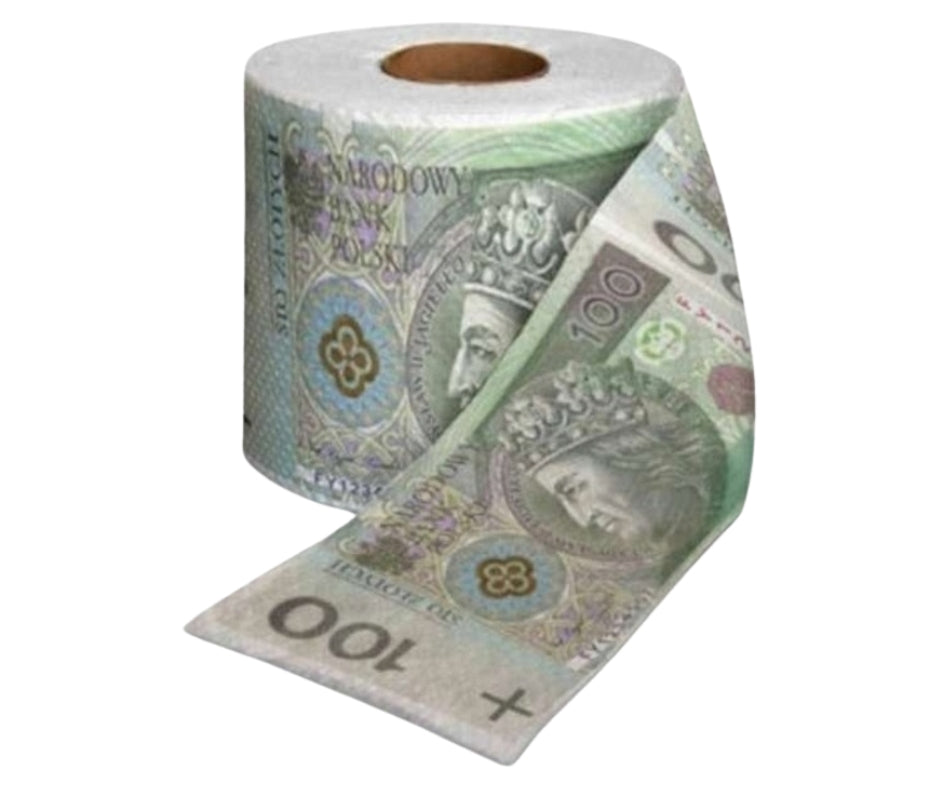 Papier toaletowy z nadrukiem banknotów - ZABAWNY GADŻET IMPREZOWY