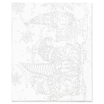 Malowanie po numerach "Świąteczne skrzaty" 40x50 cm + Rama, ŚWIĄTECZNE OBRAZY
