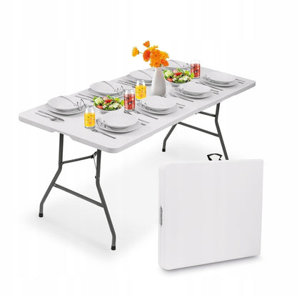 Stół cateringowy składany 180x70 cm - STÓŁ TURYSTYCZNY OGRODOWY ROZKŁADANY WALIZKA BANKIETOWY NA IMPREZY CAMPING I GRILL