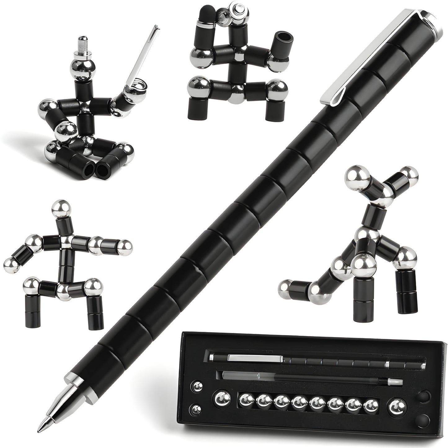 Magnetyczny długopis wielofunkcyjny metalowy – gadżet DIY, zabawka antystresowa na prezent