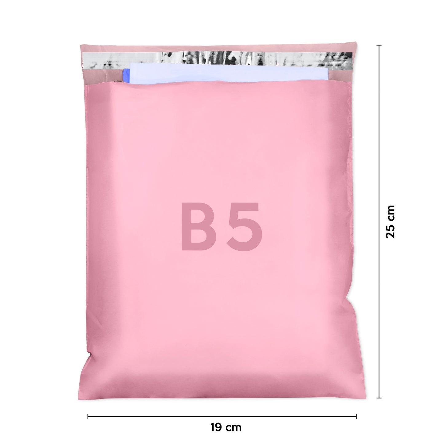 Foliopaki kurierskie B5 190mm x 250mm - RÓŻOWE KOPERTY FOLIOWE SAMOKLEJĄCE, 50 szt.
