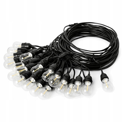 Girlanda ogrodowa 20 m 20 LED - LAMPKI ŚWIETLNE ZEWNĘTRZNE ŻARÓWKI OGRODOWE WODOODPORNE NA TARAS BALKON OGRÓD