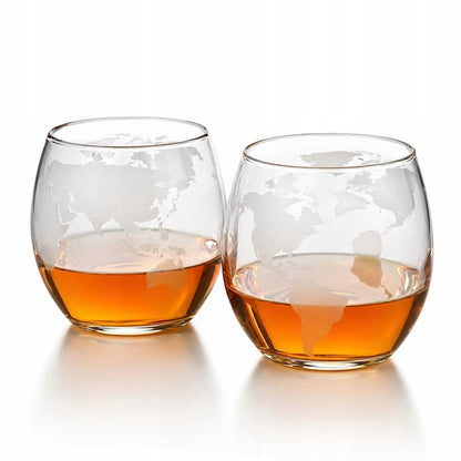 Zestaw do whisky karafka globus 850 ml 2 szklanki - ELEGANCKI PREZENT Z GRAWEREM STYLOWY KOMPLET DO SERWOWANIA WHISKY