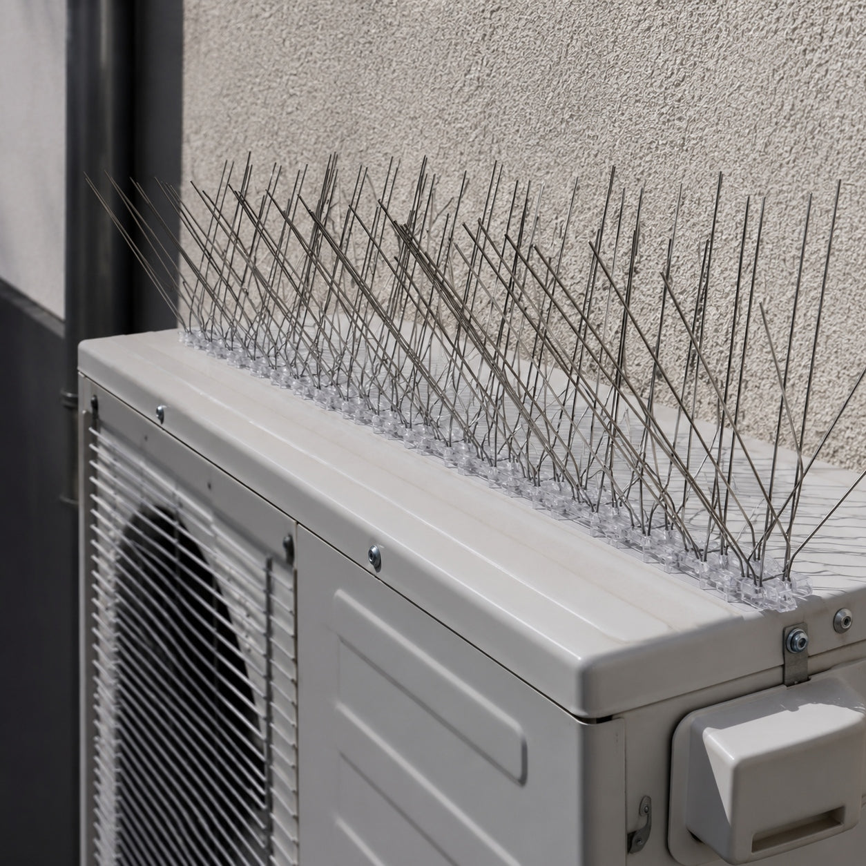 Kolce na ptaki nierdzewne szerokie - OCHRONA PRZECIW GOŁĘBIOM PTAKOM ZABEZPIECZENIE PARAPETU DACHU BALUSTRADY STAL NIERDZEWNA