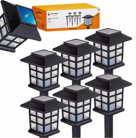 Lampion Solarny LED Ogrodowy Domek 6 szt