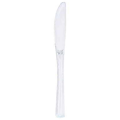Plastikowe noże wielorazowe 50 szt mocne grube - SZTUĆCE PLASTIKOWE TRANSPARENTNE PREMIUM IMPREZA CATERING GRILL PRZYJĘCIE EVENT