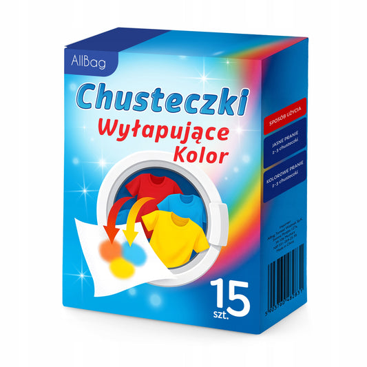 Chusteczki do prania wyłapujące kolor 15szt. | hit sprzedażowy