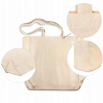 Torba bawełniana na zakupy BARDZO POJEMNA  38cmx8cmx8cmx42 cm ECRU 220g ECO