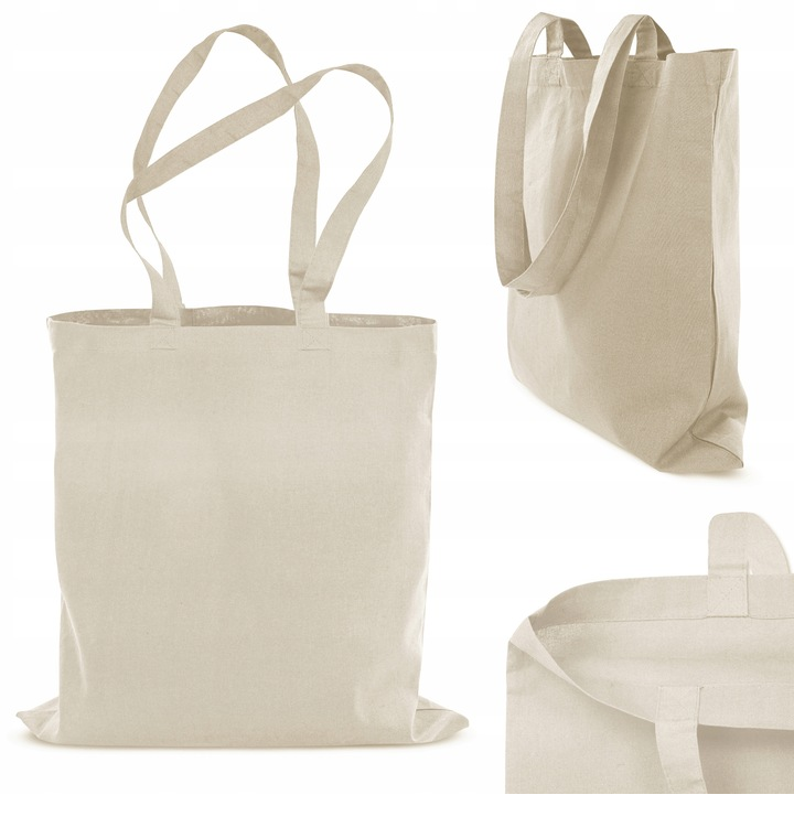 Torba bawełniana na zakupy  38x42 cm ECRU 220g ECO