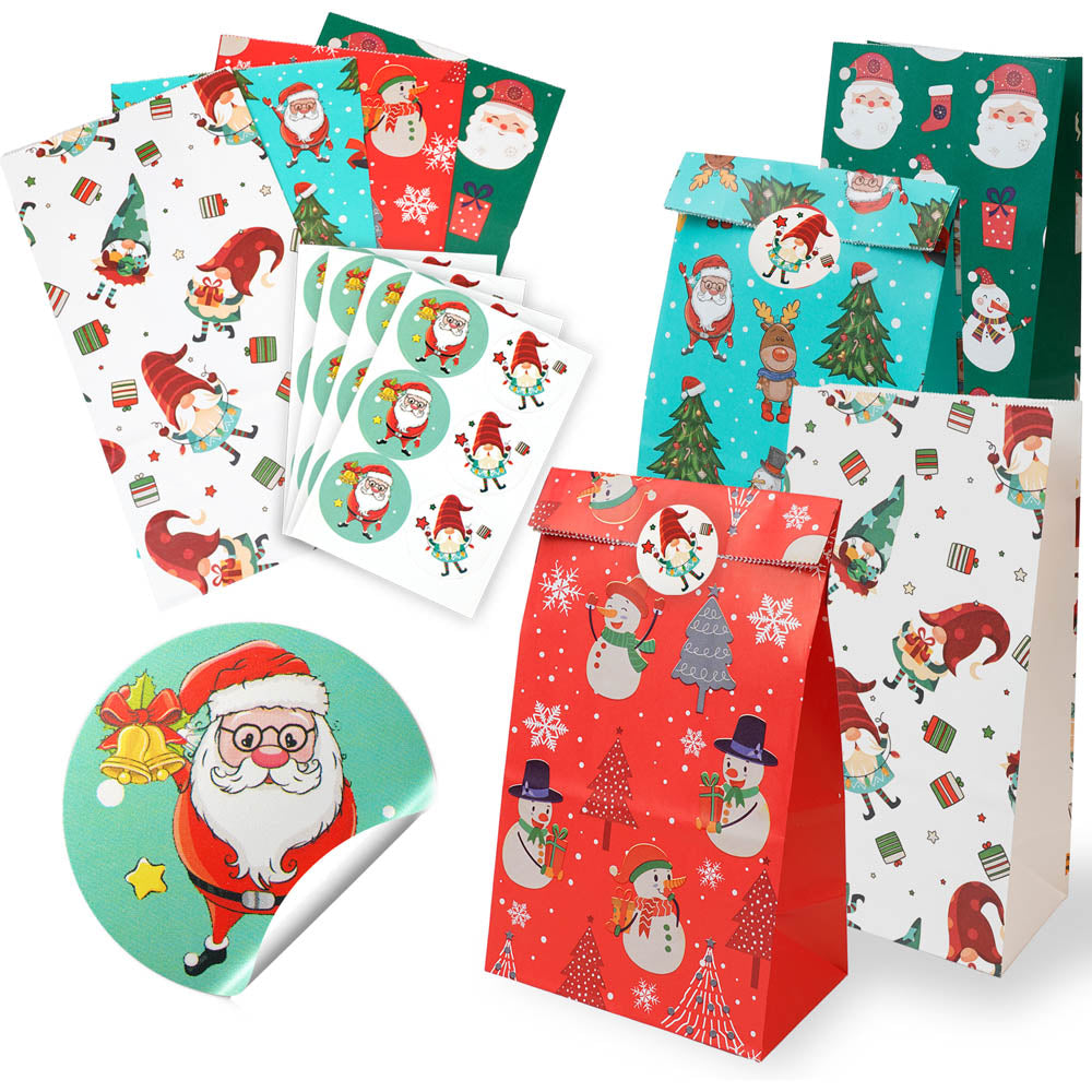 Christmas Paper Gift Bags - 240x130x80mm - SET #13 - SMALL SIZE