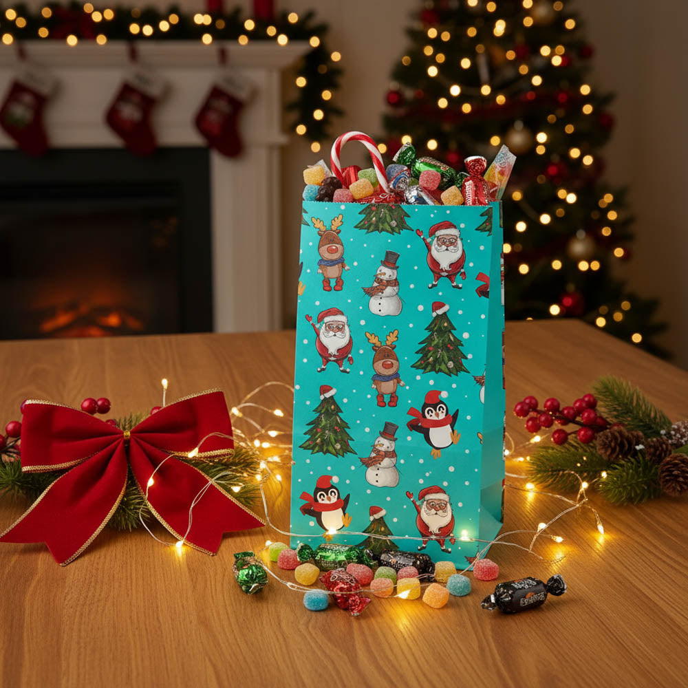 Christmas Paper Gift Bags - 240x130x80mm - SET #13 - SMALL SIZE