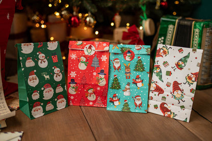 Christmas Paper Gift Bags - 240x130x80mm - SET #13 - SMALL SIZE