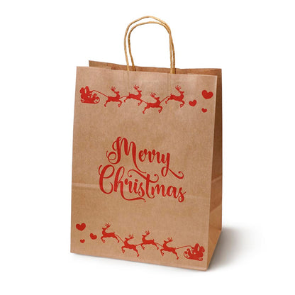 Christmas paper gift bags - 210x150x80mm - 4 patterns - SET #5 - SMALL SIZE