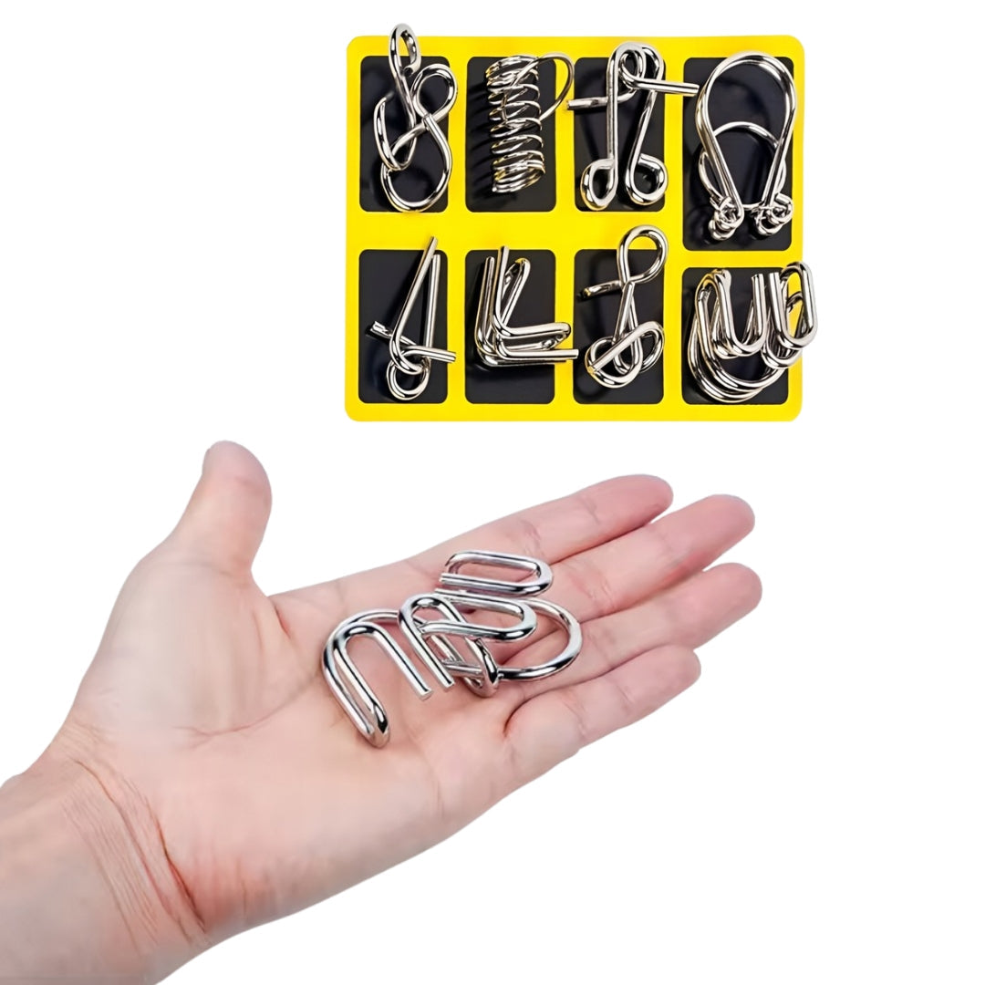 Metalowe puzzle, układanka, haczyki - łamigłówka zagadka logiczna