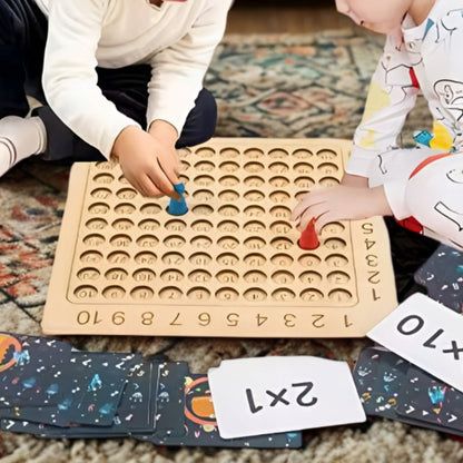 Gra edukacyjna dla dzieci - TABLICZKA MNOŻENIA - drewniana