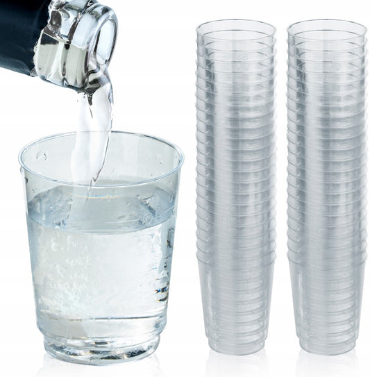Kieliszki plastikowe 40 ml do wódki, zestaw 50 sztuk, idealne na imprezy i eventy