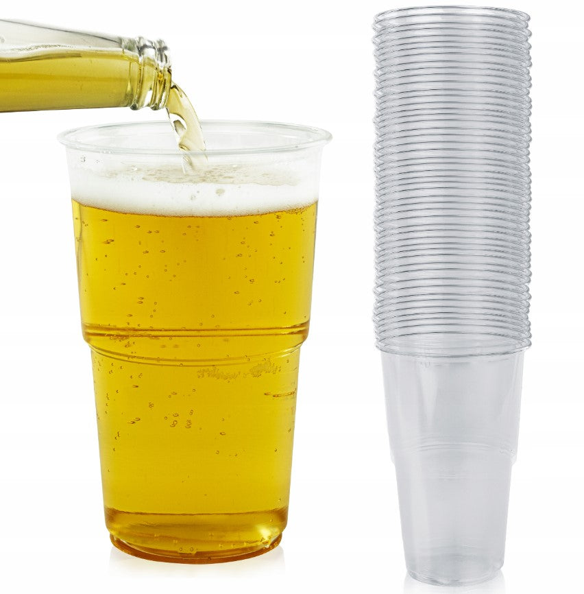 Kufle, kubki plastikowe do piwa 500ml, wielorazowe 50szt