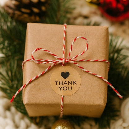 Naklejki na prezenty, upominki, pudełka - NALEPKI ŚWIĄTECZNE - "THANK YOU"