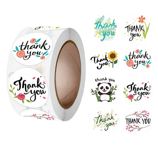 Naklejki na prezenty, upominki, pudełka - NALEPKI ŚWIĄTECZNE - "THANK YOU" - RÓŻNE WZORY