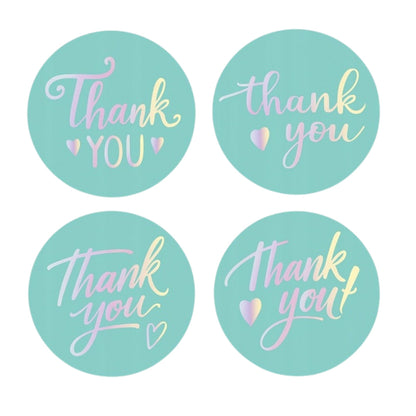 Naklejki na prezenty, upominki, pudełka - NALEPKI ŚWIĄTECZNE - "THANK YOU" - MORSKI KOLOR