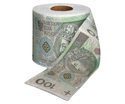 Papier toaletowy z nadrukiem banknotów - ZABAWNY GADŻET IMPREZOWY
