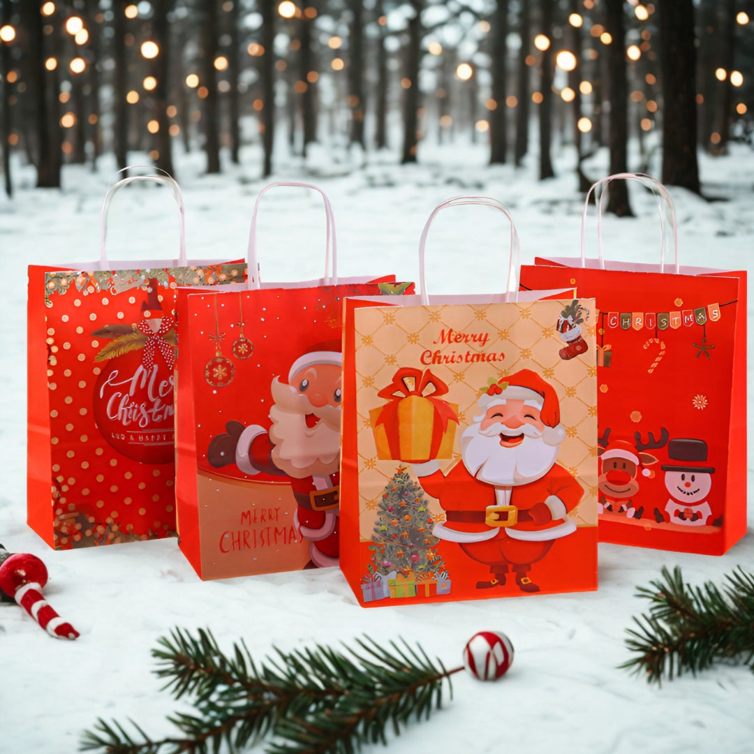Christmas Paper Gift Bags - 270x210x110mm - SET #6 - MEDIUM SIZE