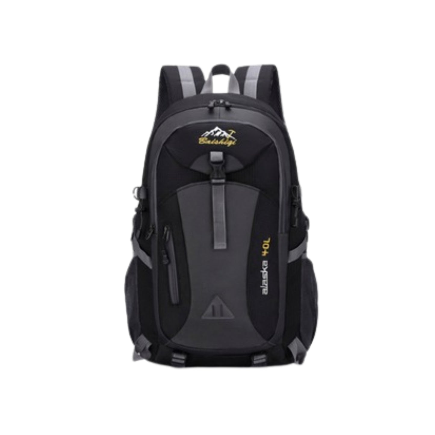 Czarny plecak turystyczny outdoor, wycieczkowy model z wieloma kieszeniami i regulacją – b2b allbag
