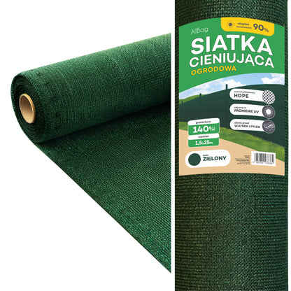 Siatka cieniująca osłonowa maskująca na ogrodzenie ZIELONA 1.5m x 25m