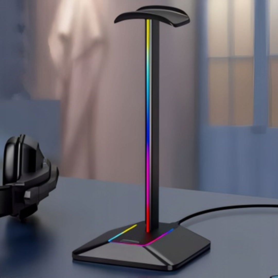 Gamingowy stojak uchwyt na słuchawki z podświetleniem RGB na biurko