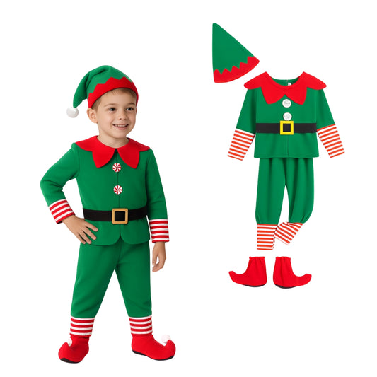 Strój dla dzieci - przebranie ELFA, SKRZAT, POMOCNIK MIKOŁAJA, 120cm - 5 częściowy