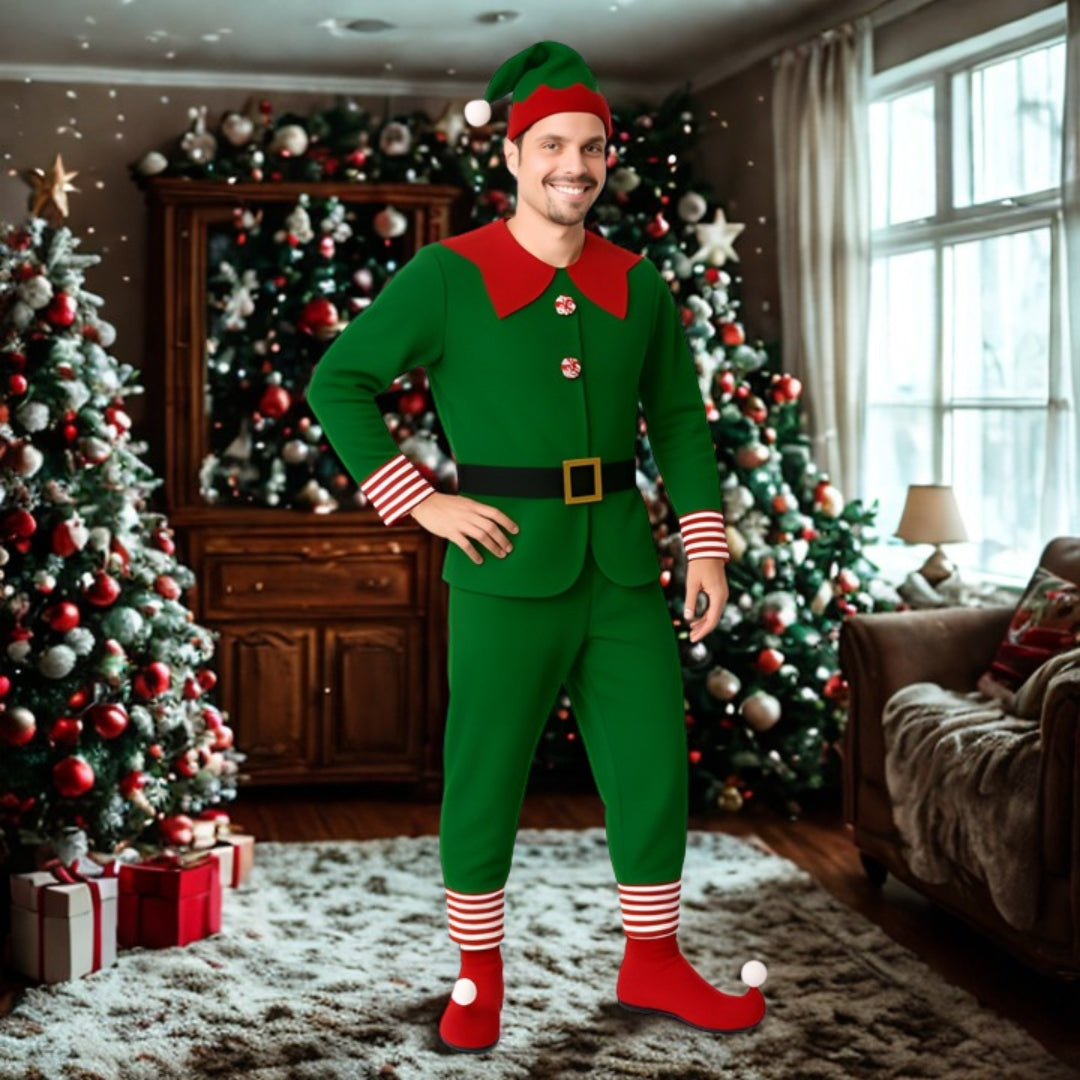 Strój męski - przebranie ELFA, SKRZAT, POMOCNIK MIKOŁAJA, 180cm - 5 częściowy