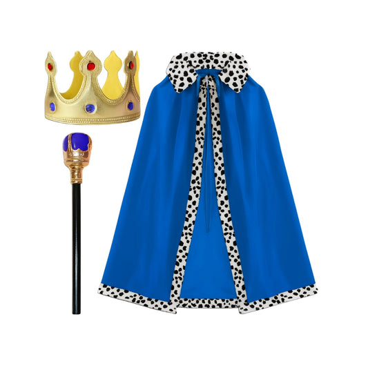 Children's costume for carnival, nativity play, costume party - KING, PRINCE, RULER - NAVY BLUE