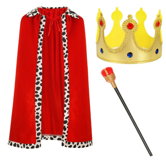 Children's costume for carnival, nativity play, costume party - KING, PRINCE, RULER - RED