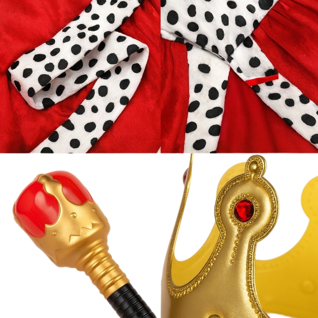 Children's costume for carnival, nativity play, costume party - KING, PRINCE, RULER - RED