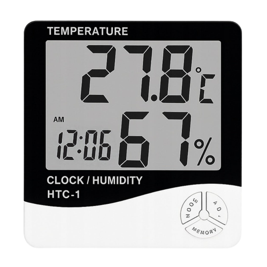 Weather station - clock with LCD thermohygrometer - temperature, humidity sensor, clock
