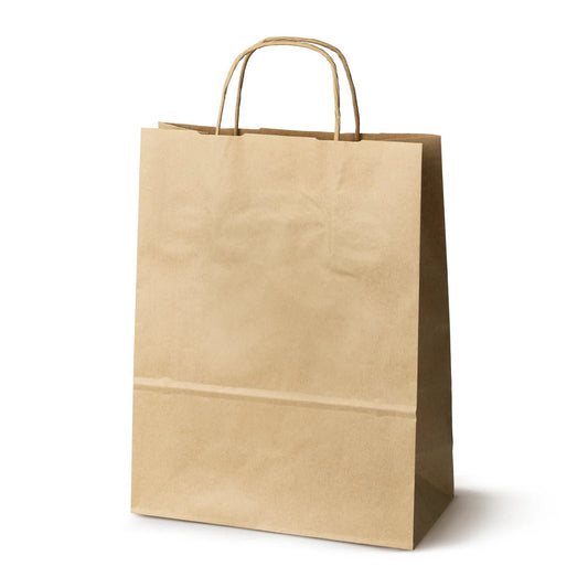 Torba papierowa brązowa 240x100x320 mm z uchwytem skręcanym, uniwersalna torba do pakowania produktów i prezentów