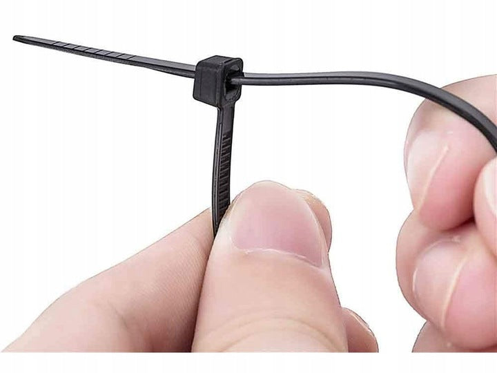 Trytytki czarne 3.6x200 mm, opaski zaciskowe 100 sztuk do mocowania kabli i elementów