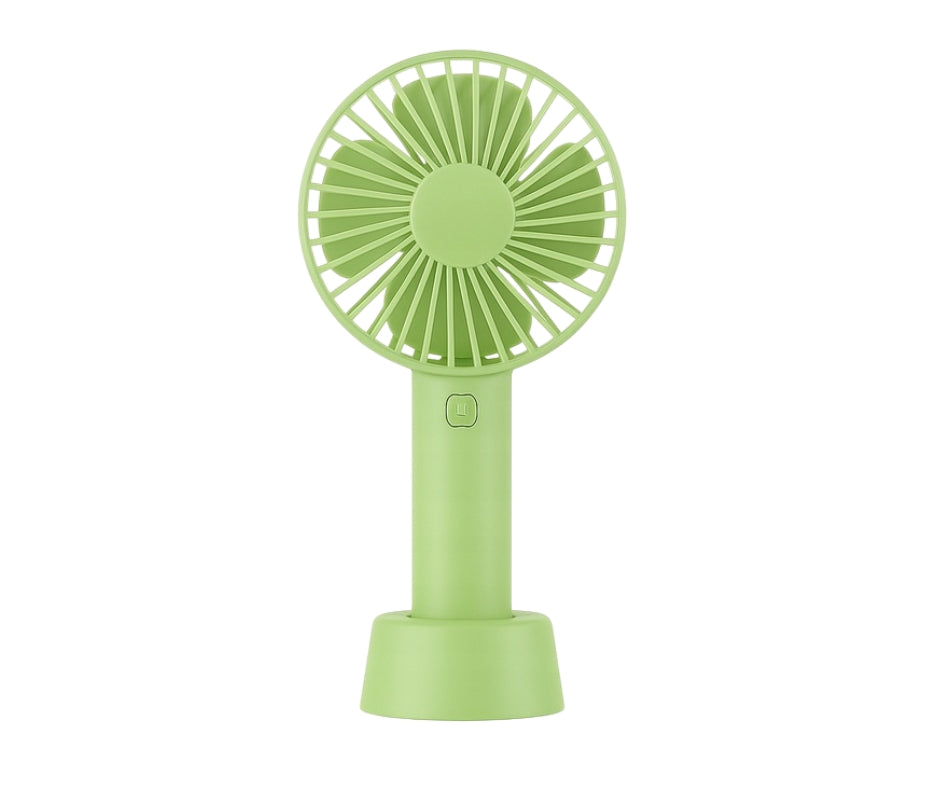 Portable mini fan charged via USB, green